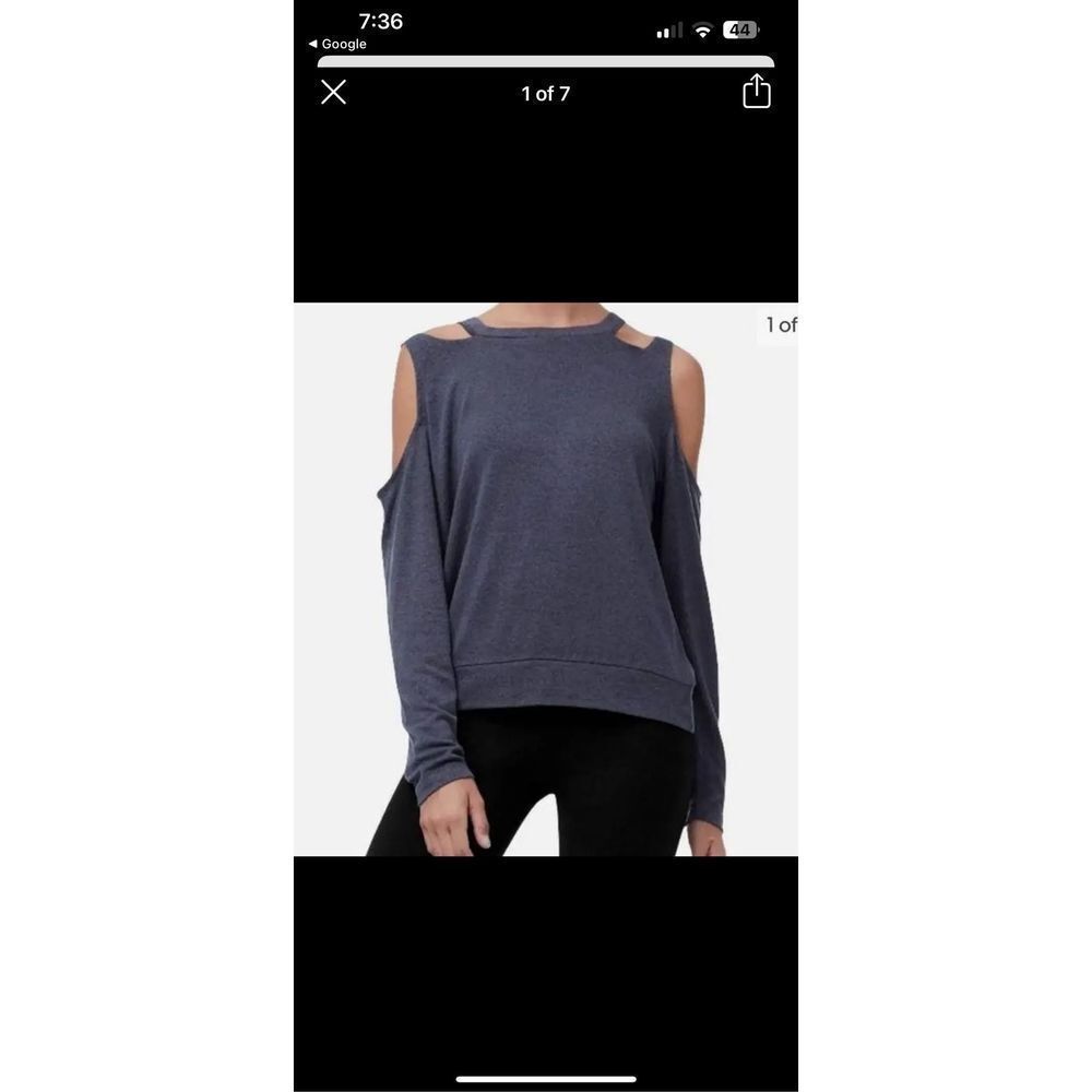 Good American cold shoulder charcoal sweater 0 - Picture 1 of 5